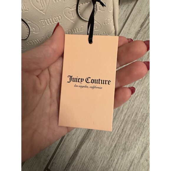 Juicy Couture Semi Charmed Satchel Heart Angel Beige With Crossbody Strap & Coin - Picture 3 of 7